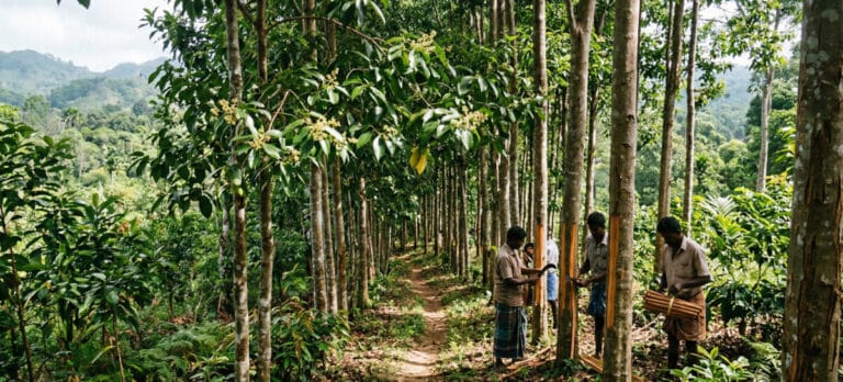 스리랑카 계피와 베트남 계피 비교 분석 - 계피 채취하는 모습