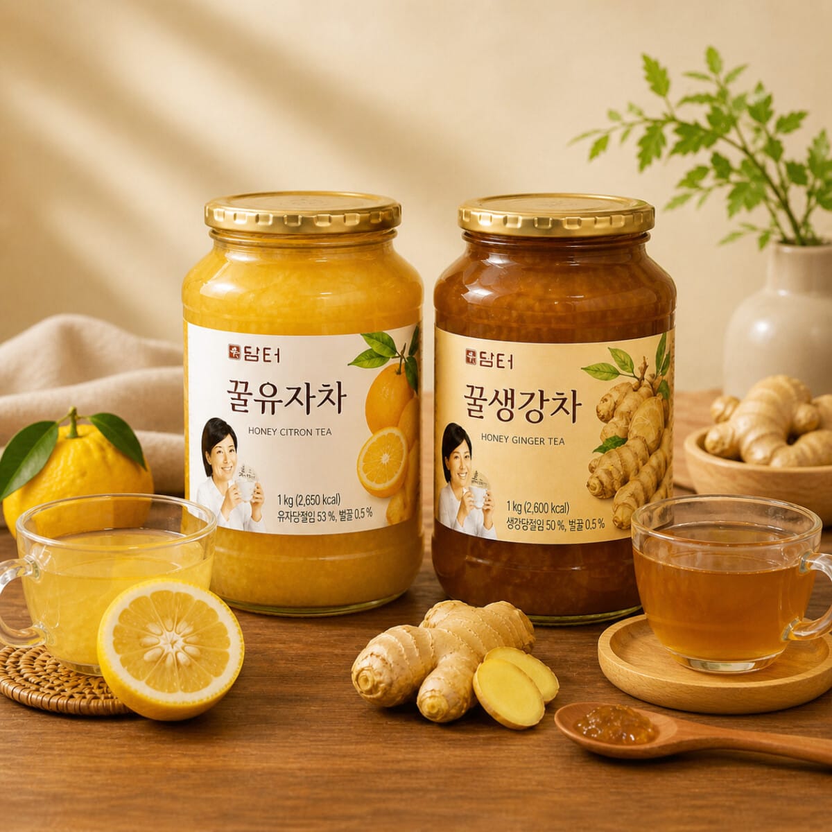 담터 꿀 유자차 꿀 생강차 세트