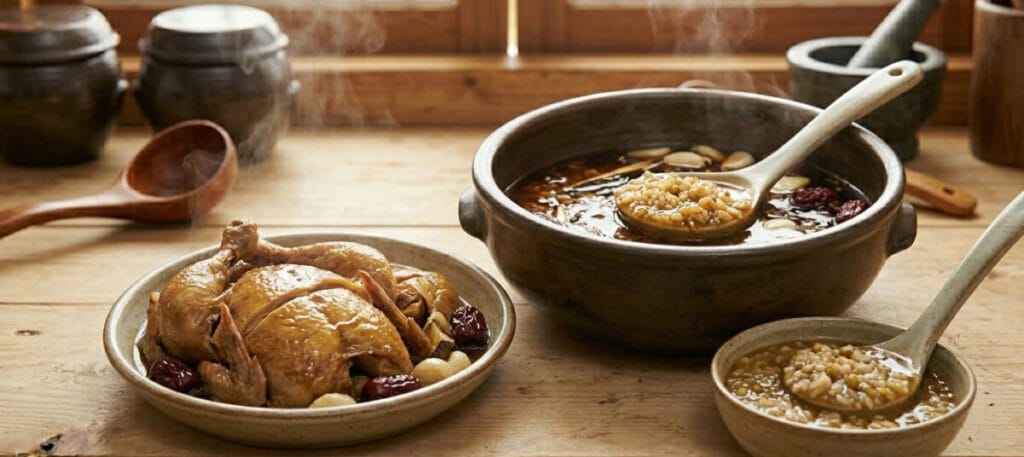 옻닭과 진한 옻 죽 완성 및 즐기기