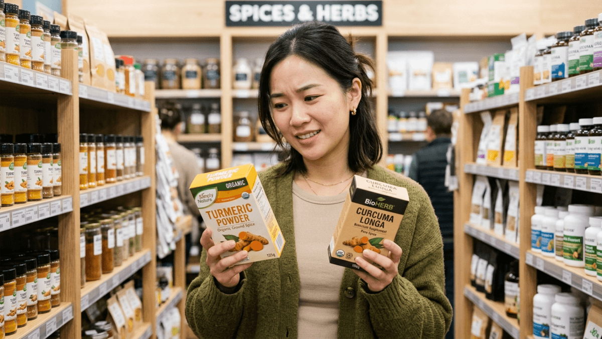 강황과-울금의-차이를-궁금해하는-모습